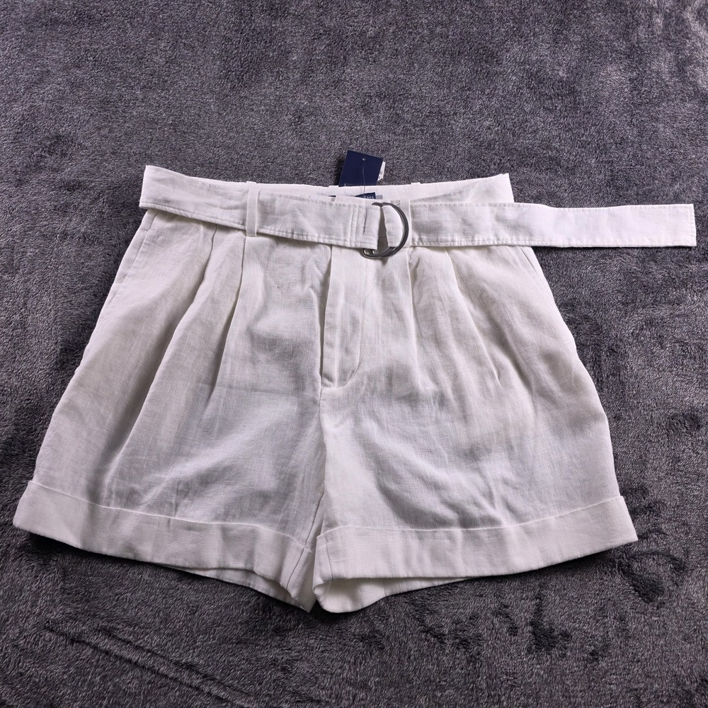 Polo Ralph Lauren Belted Linen Shorts Womens 12 Beach Cottage Vacation Boracay